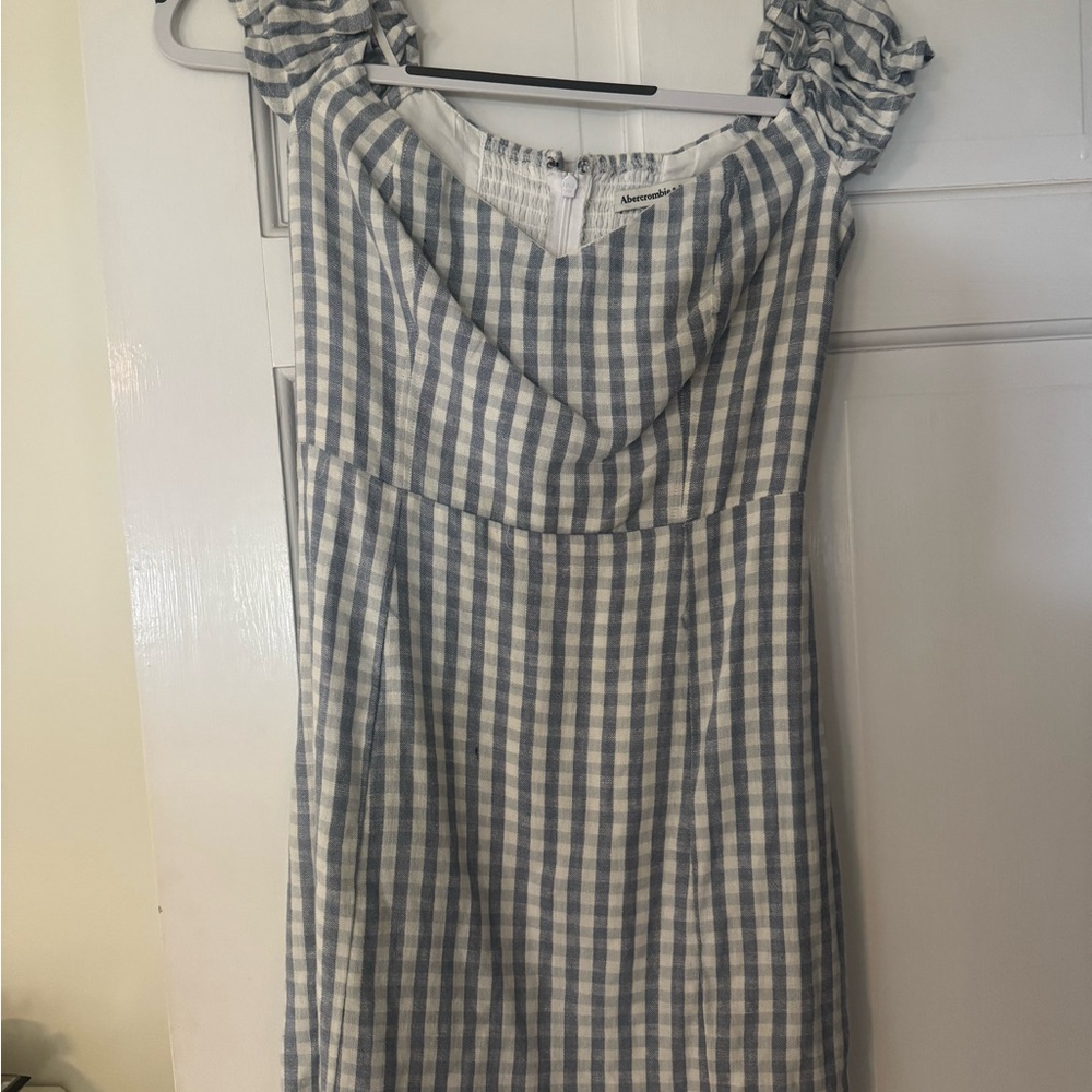 Abercrombie & Fitch Blue and White Checkered Mini Dress